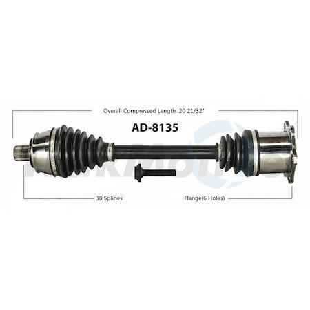 Surtrack Axle Cv Axle Shaft, Ad-8135 AD-8135